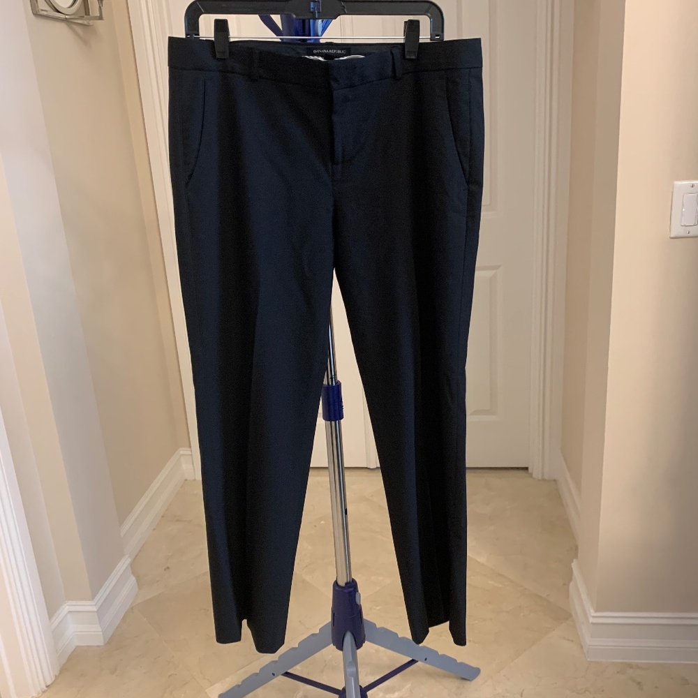 Banana Republic Black Wool Lined Dress Pants sz 8